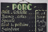 Mid century French butcher's shop menu