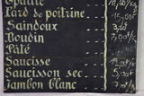 Mid century French butcher's shop menu