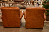 Pair of vintage leather club chairs