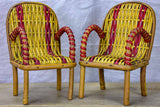 Pair of miniature rattan armchairs