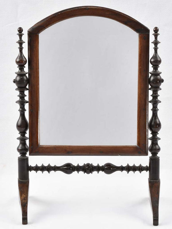 Dainty nineteenth-century walnut vanity mirror