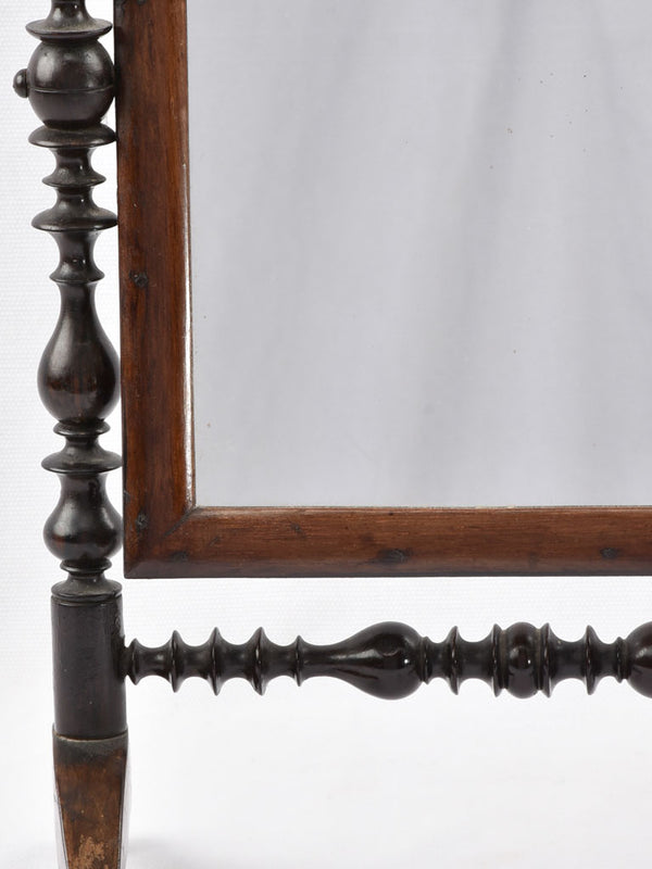 Vintage tilting walnut bedroom mirror