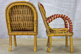 Pair of miniature rattan armchairs