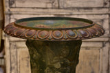 Late 19th century garden urn with angels and green patina