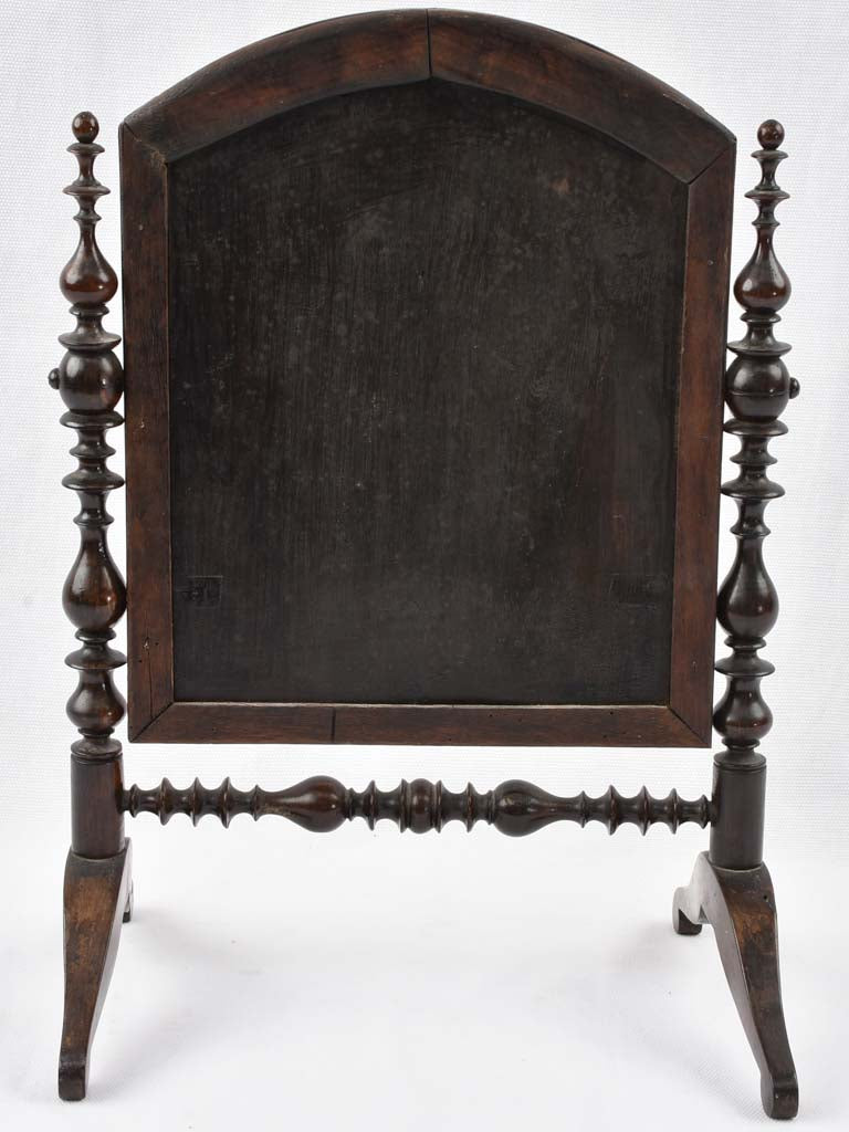 Traditional turned walnut vanity mirror