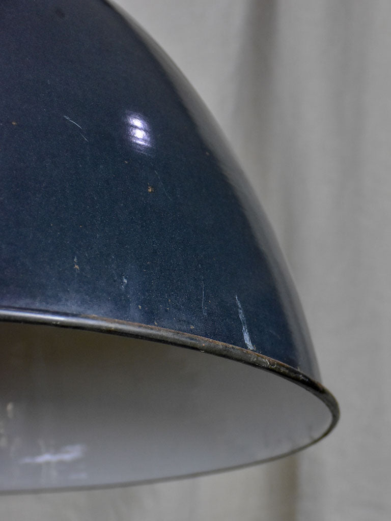 Pair of mid-century industrial suspension lights - enamel