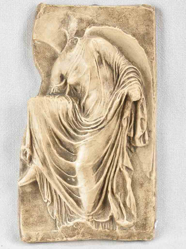 Vintage Greek plaster bas relief figure