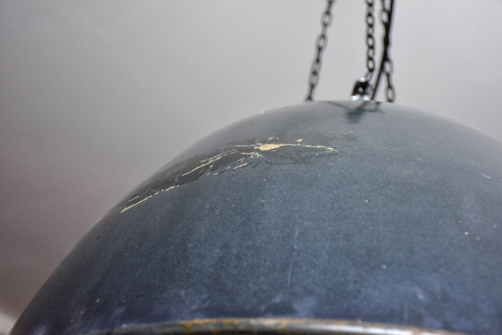 Pair of mid-century industrial suspension lights - enamel