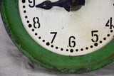 Large antique French industrial clock - green zinc 24½"