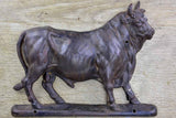 Antique French cast iron bull from a butcher's block
