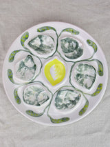 Set of 6 mid century French hand painted oyster serving plates - Pornic 9¾"
