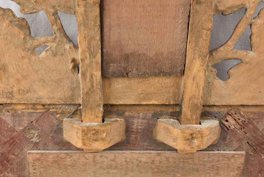 Small crested parclose mirror w/ gilded frame 26½" x 15¾"