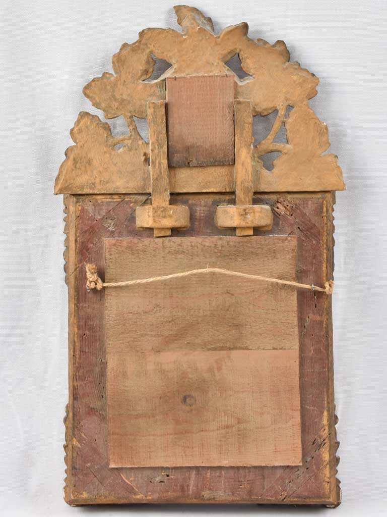 Small crested parclose mirror w/ gilded frame 26½" x 15¾"