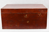 Antique red lacquered paint chest - 32"