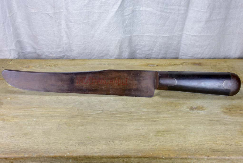 Huge 19th Century cutler's sign branded 'L'Indemanchable' 36½"