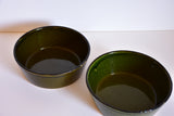 34 piece vintage French dinner service with green glaze