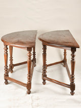 Pair of demi-lune console tables 60¾"