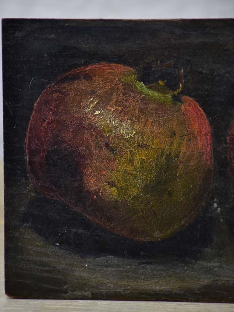 Small early 20th Century oil on wood - pomegranates 8¾" x 6"