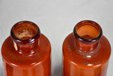 Two late nineteenth-century French apothecary jars with green tin lids 8"