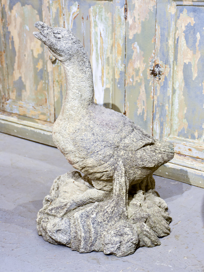 Vintage French garden sculpture of a goose