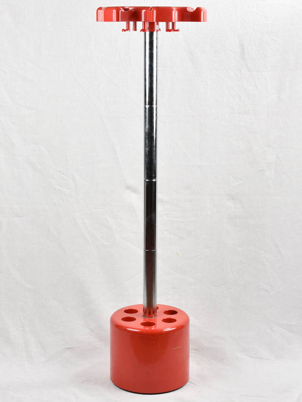 Red Italian coat rack - Paolo Orlandini (Designer) for Velca - 63"