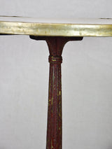 Pretty early twentieth century French bistro table with marble top and cast iron base