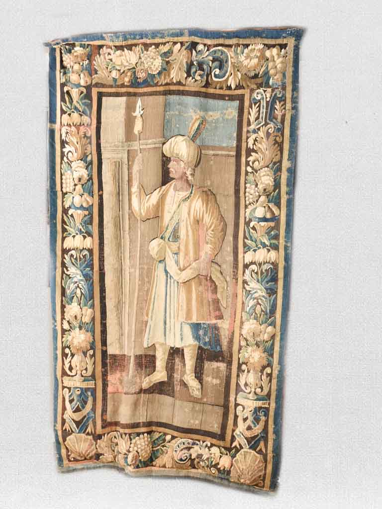Ancient Aubusson soldier tapestry