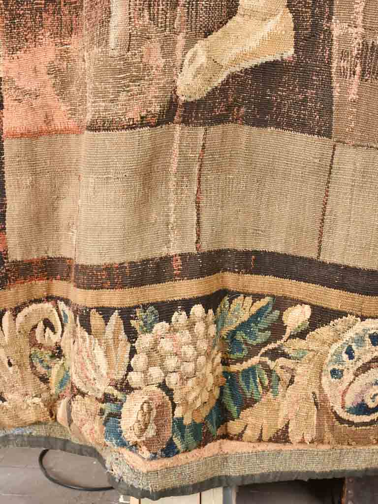 Beige-toned Aubusson wool tapestry