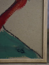 Visage' portrait oil and charcoal on card. Caroline Beauzon 15¼" x 15¼"