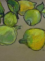 SOLD - MA Citrons' Still life pastel on craft paper. Six lemons - Caroline Beauzon 15¼" x 11¾"