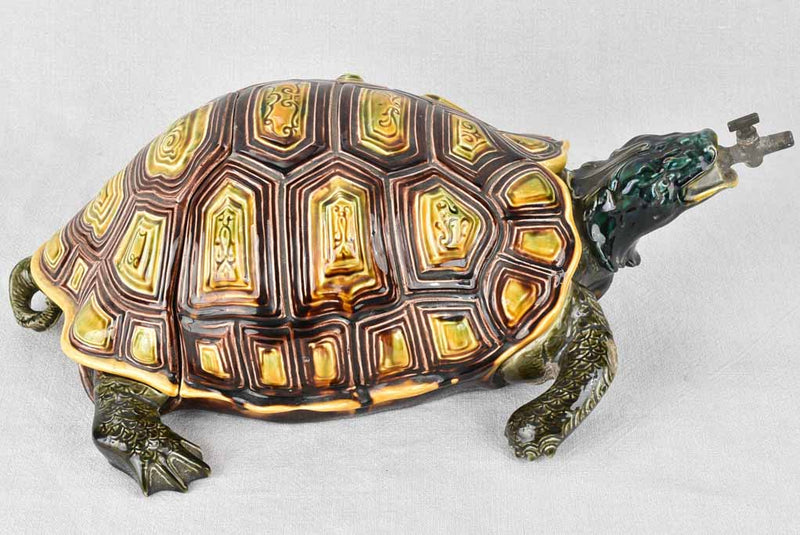 Unique decorative Sarreguemines turtle fixture