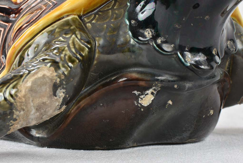 Aesthetic patina Sarreguemines turtle spout
