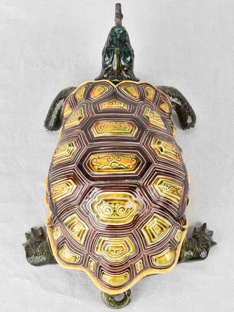 Coveted Sarreguemines porcelain turtle décor