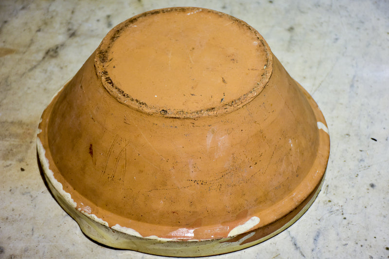 Antique French preserving bowl with cream glaze