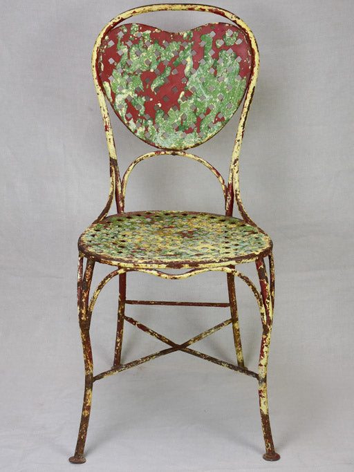 Rustic French chair with heart motif
