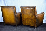 Pair of 1950's French leather club chairs