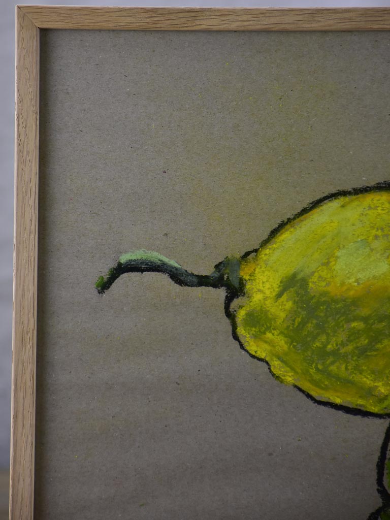 'Citrons' Still life pastel on craft paper. Three lemons - Caroline Beauzon 15¼" x 11¾"