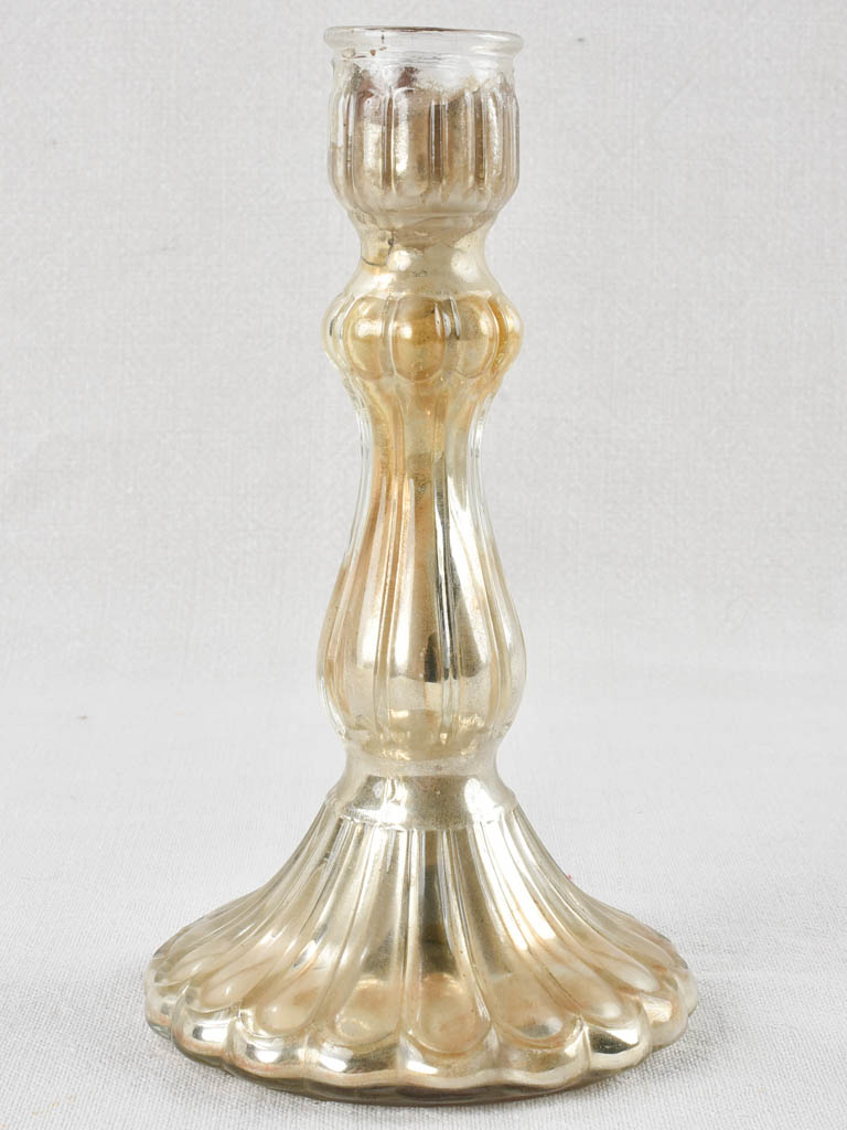 Large 19th Century Mercury glass candlestick
