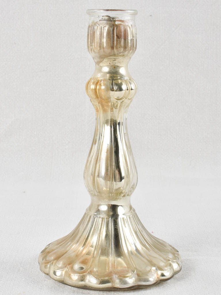 Large 19th Century Mercury glass candlestick