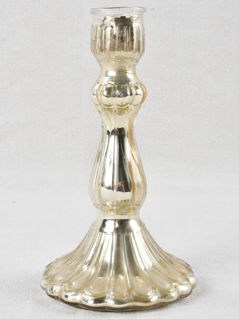 Large 19th Century Mercury glass candlestick