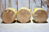 Set of three yellow glazed French pots
