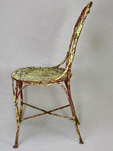 Unique iron garden chair with patina