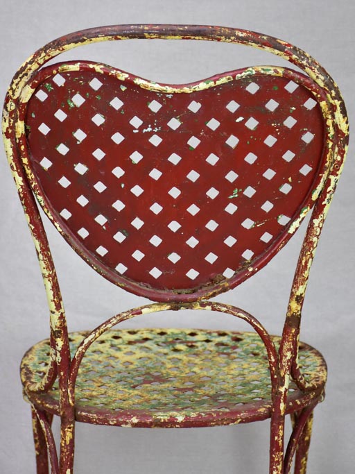 Vintage heart-shaped French garden chair
