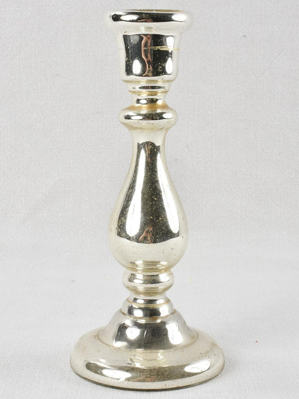 Antique French mercury glass candlestick