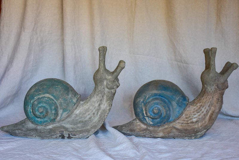 Pair of large French garden snails - 1950's