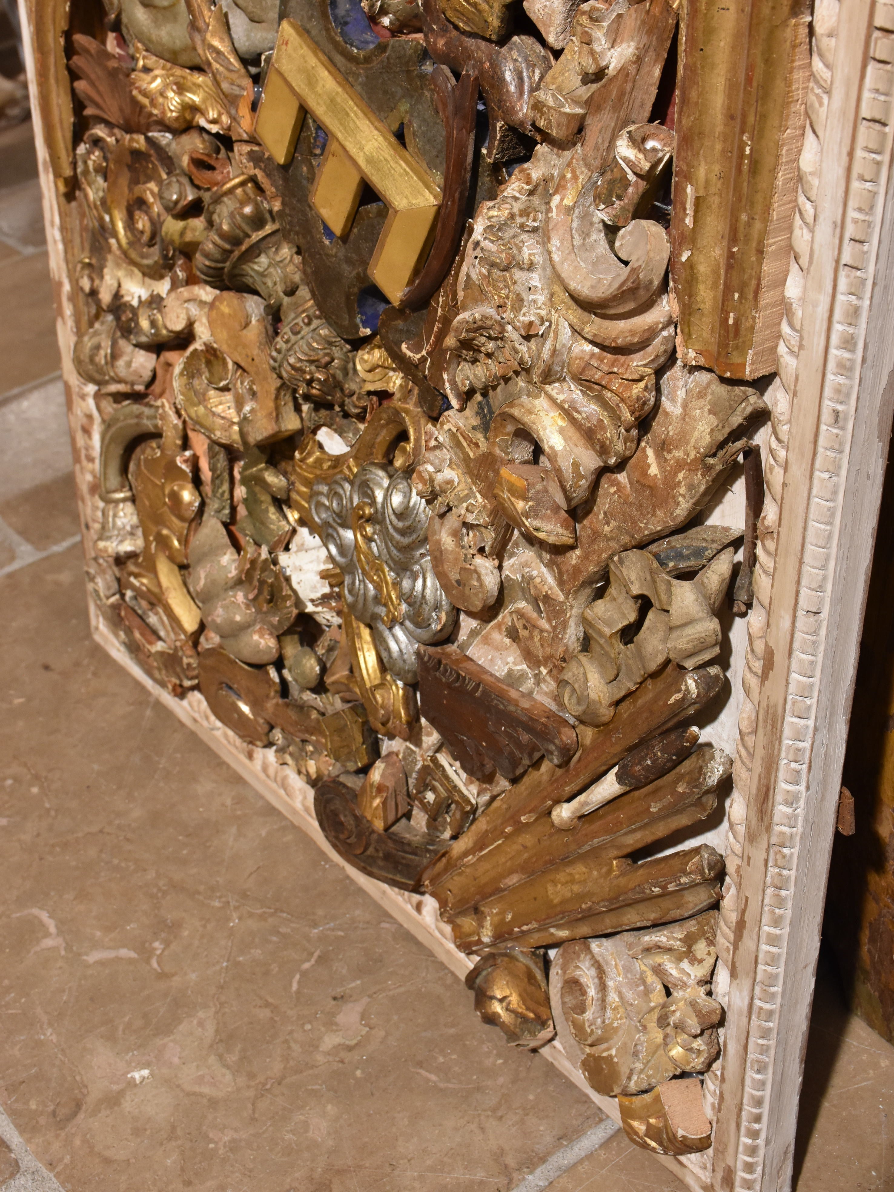 Assemblage of salvaged carved wood details 1 of 2