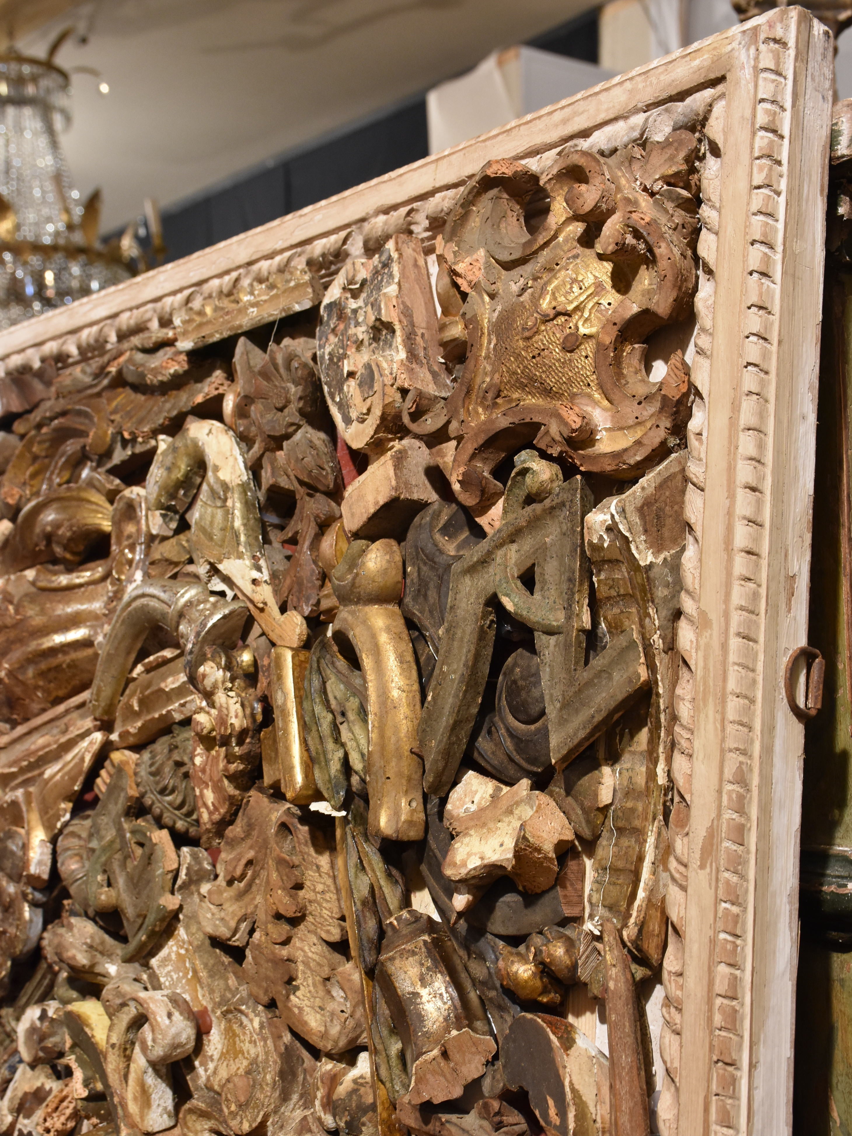 Assemblage of salvaged carved wood details 1 of 2