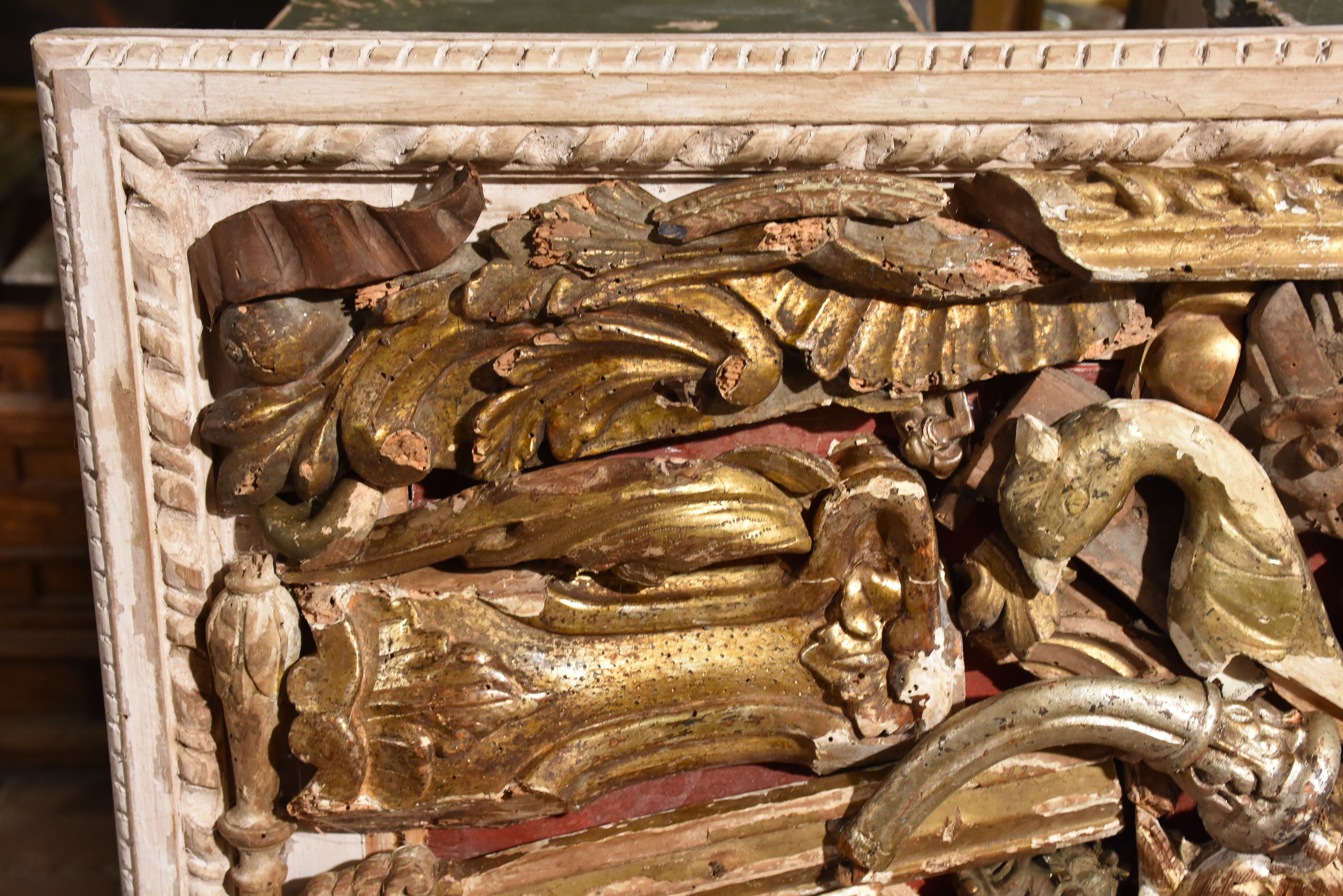 Assemblage of salvaged carved wood details 1 of 2