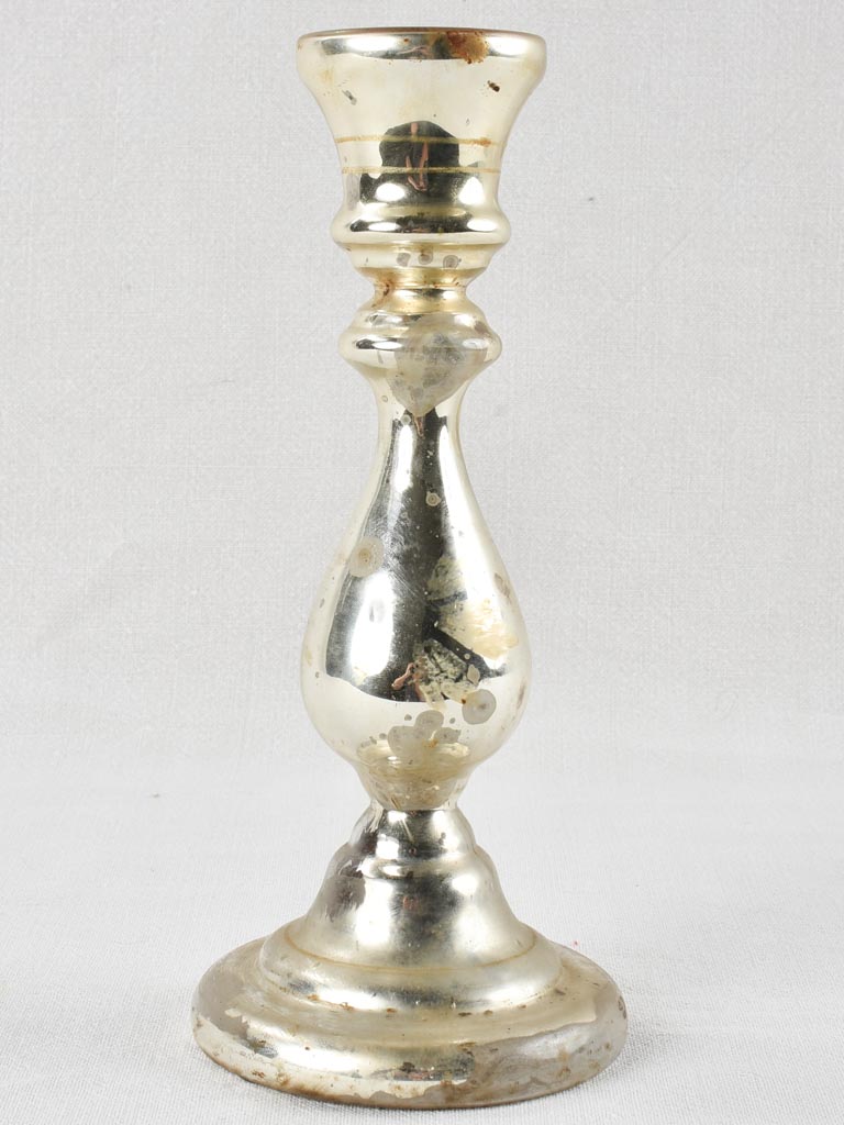 Antique golden French mercury glass candlestick