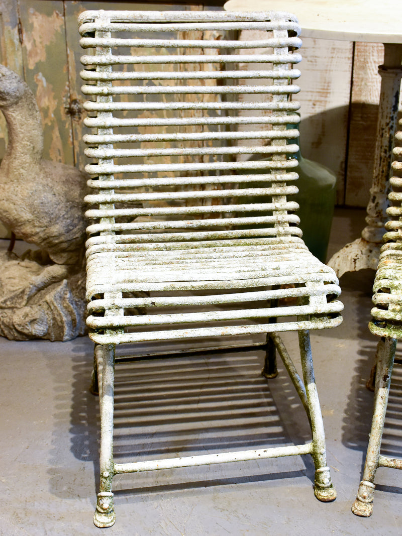 Pair of antique Arras garden chairs